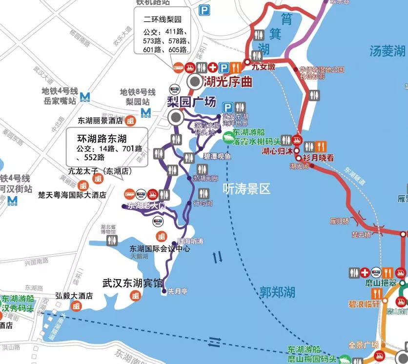 東湖聽(tīng)濤景區游玩路線(xiàn)圖 這份導覽圖值得收藏